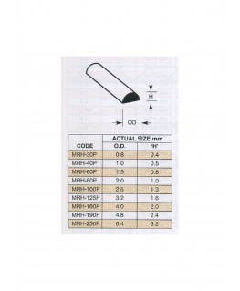 10 profilés en polystyrène blanc (MRH-040P) de section demi-ronde - 1,00 x 250mm ( 501109 )