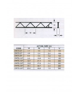 poutres bidimensionnelles en  polystyrène blanc (OWTS-06P) - 4,80/6,35 x 150mm - 2 pièces ( 501190 )