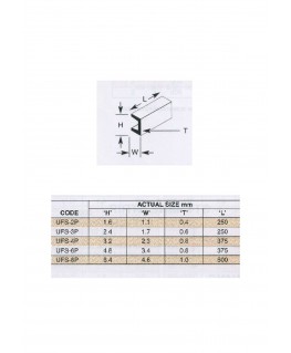 10 profilés en polystyrène blanc (UFS-03P) de section en U - 2,40 x 2,40 x 250mm ( 501288 )