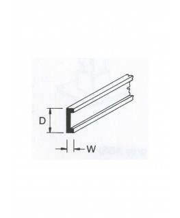 profilé en ABS gris foncé (C-04P) de section en C - 3,20 x 1,25 x 380mm ( 501045 )