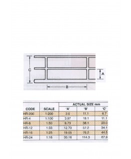 rambarde droite en ABS gris foncé (HR-04P) - 152,40mm - 1/100 ( 501077 )