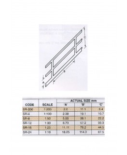 rampe oblique en ABS gris foncé (SR-04P) - 152,40mm - 1/100 ( 501214 )