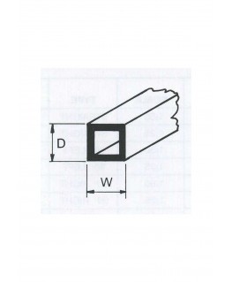 tube en ABS gris clair (ST-04P) de section carrée - 3,20 x 3,20 x 380mm ( 501242 )