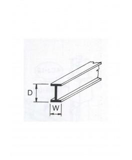 profilé en ABS gris foncé (B-06P) de section en I - 4,80 x 2,40 x 610mm ( 501021 )