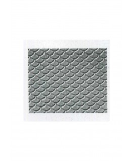  pan de toiture en tuiles plates arrondies en polystyrène gaufré rouge - 0,50 x 175 x 300mm - échelle : 1/100 ( 602017 )