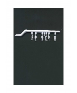 3 femmes & 3 hommes debouts en polystyrène blanc moulé - échelle : 1/200 ( 608006 )