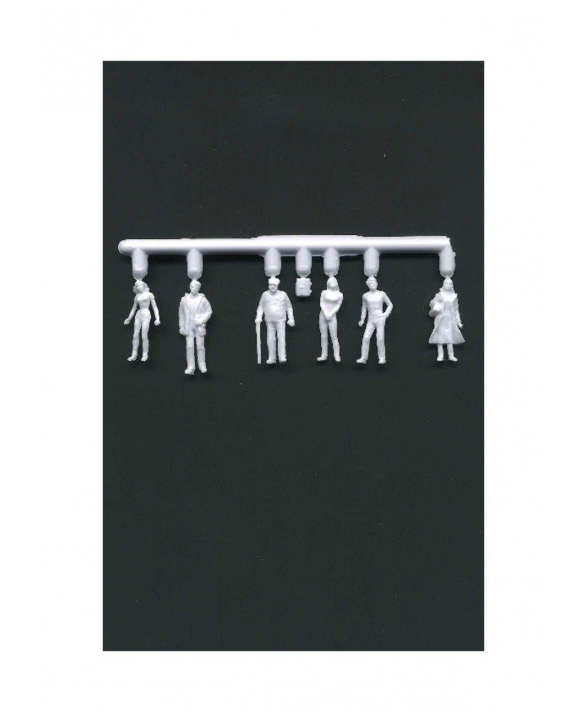 3 femmes & 3 hommes debouts en polystyrène blanc moulé - échelle : 1/100 ( 608010 )