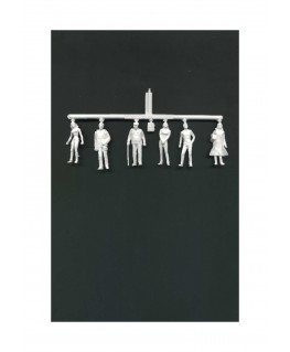 3 femmes & 3 hommes debouts en polystyrène blanc moulé - échelle : 1/50 ( 608013 )