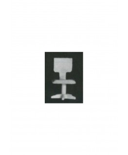 chaise de bureau sur pied en étoile avec dossier découpé en polystyrène blanc moulé - échelle : 1/50 ( 605007 )