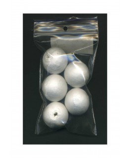5 sphères en coton blanc - 30,00mm ( 606010 )