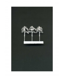 3 arbres feuillus en métal photodécoupé et floqué blanc - 20,00mm ( 606775 )