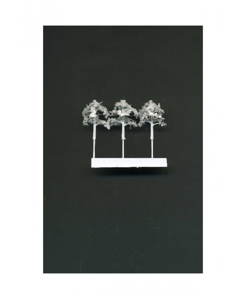 3 arbres feuillus en métal photodécoupé et floqué blanc - 20,00mm ( 606775 )
