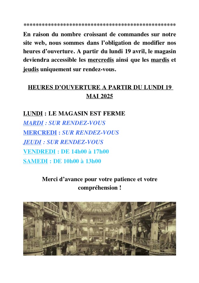 Modifications horaires